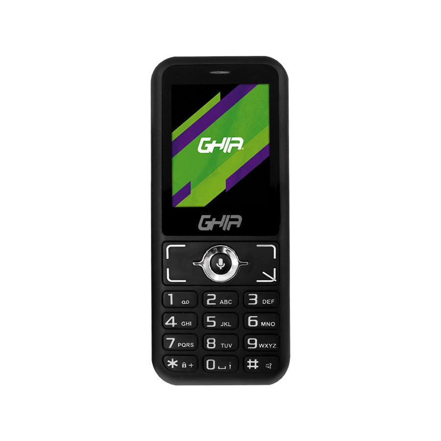 Ghia Smart Feature Phone 3g,Kaios,  2.4 Pulg,  Mediatek Mt6572 , Dual Sim, 512mb Ram,  4 Gb Rom, Wifi, Negro Con Gris