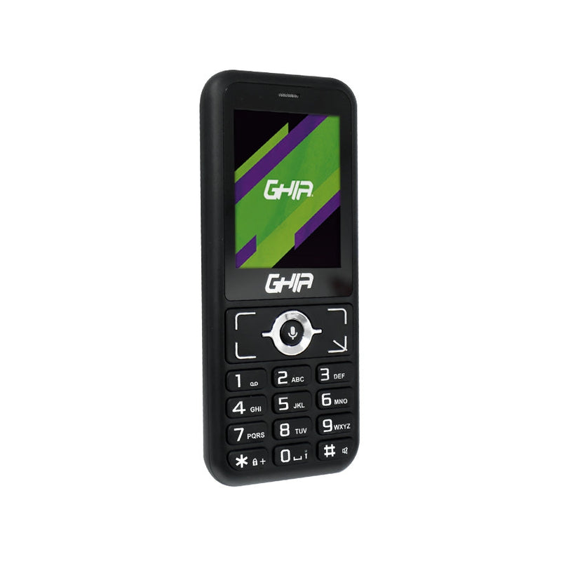 Ghia Smart Feature Phone 3g,Kaios,  2.4 Pulg,  Mediatek Mt6572 , Dual Sim, 512mb Ram,  4 Gb Rom, Wifi, Negro Con Gris