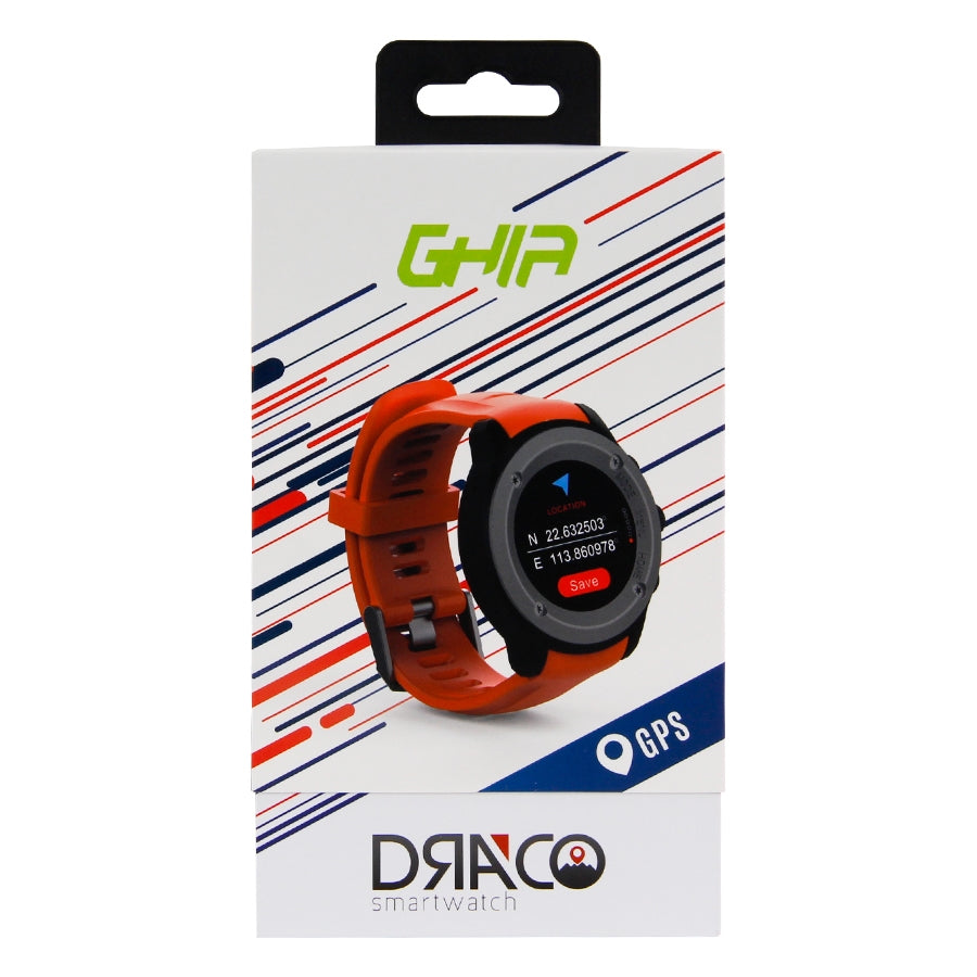 Ghia Smart Watch Draco, 1.3 Touch, Heart Rate, Bt, Gps, Gac-071, Color Anaranjado