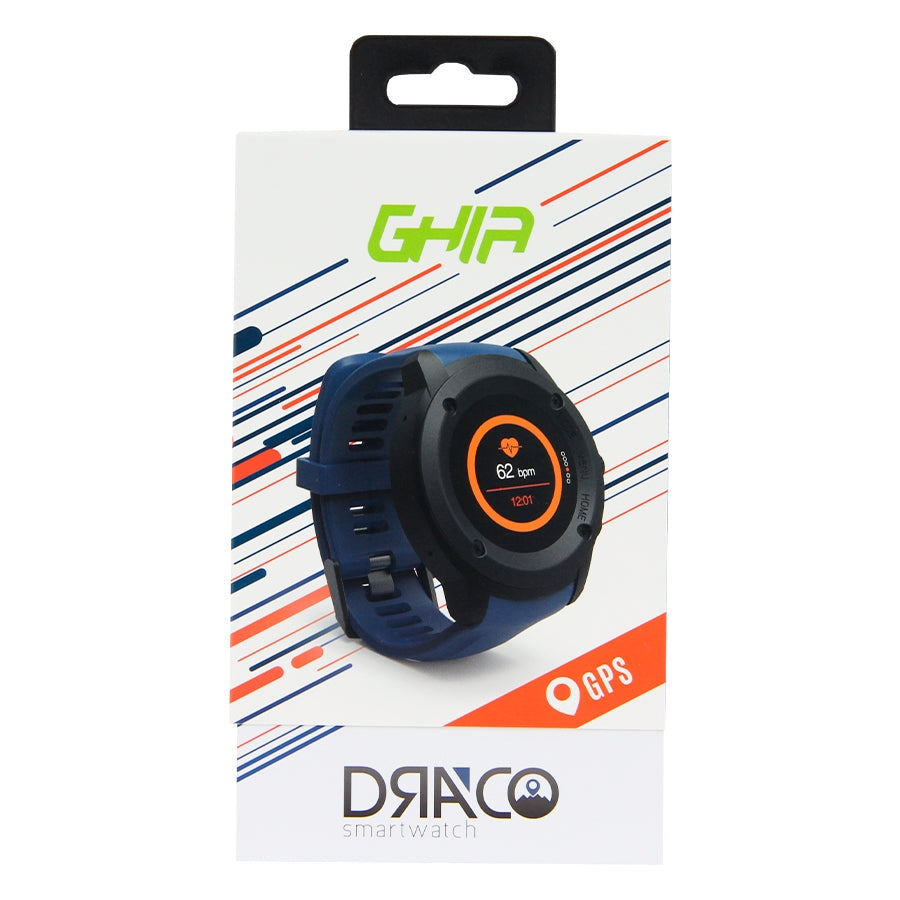 Ghia Smart Watch Draco, 1.3 Touch, Heart Rate, Bt, Gps, Gac-140, Color Azul