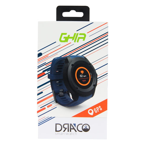 Ghia Smart Watch Draco, 1.3 Touch, Heart Rate, Bt, Gps, Gac-140, Color Azul