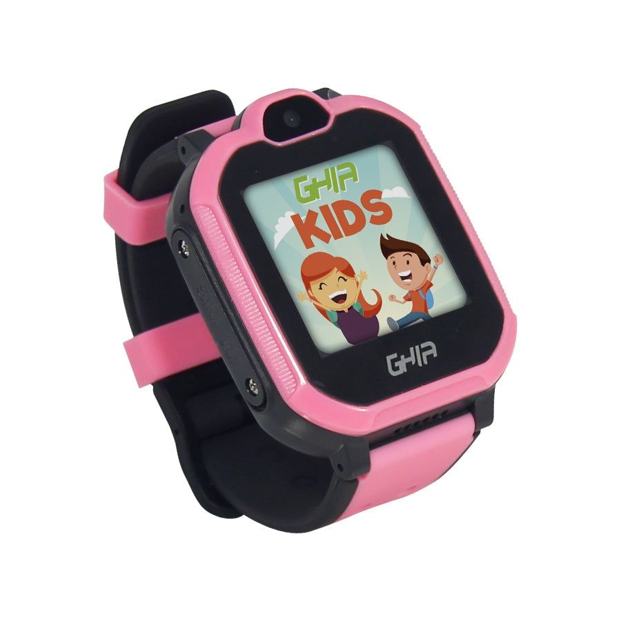 Ghia Smart Watch Kids 4g Rosa-Negro, 1.44 Pulgadas Touch Con Linterna Y Camara, Sim Card 3g-4g