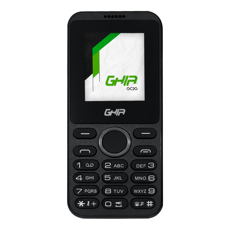 Ghia Telefono Celular 2g, Quadband,  Pantalla 1.77in,  Single Core - 32mb32mb, Camara 0.08mp, Bateria 600mah, Radio Fm, Negro Con Gris