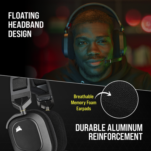 Headset Corsair Hs80 Rgb Wireless Carbon Ca-9011235-Na