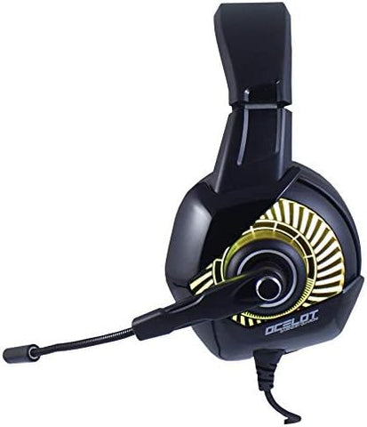 Headsets Gamer OGMH01. Tipo Diadema Over-Ear, Alámbricos, Iluminación Tipo RGB, Micrófono con cancelación de Ruido. Multiplataforma, Adaptador de 2 Puntas