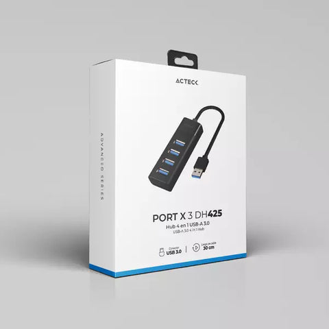 Hub Acteck Usb-A 4en1 Portx3 Dh425 4xusb-A3.0 Ac-934664
