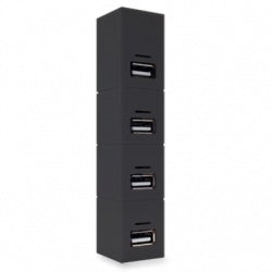 Hub Brobotix Usb-A V2.0 De 4 Puertos, Large,   Color Negro