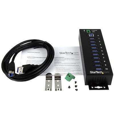 Hub Concentrador Industrial Usb 3.0 De 10 Puertos - Hub Con Protección De Descargas - Startech.Com Modelo St1030usbm