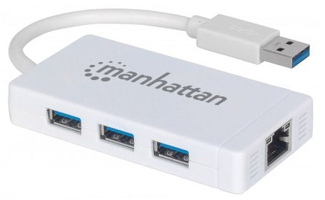 Hub Manhattan Gigabit Usb V3.0 + Hub 3 Puertos Mh 507578