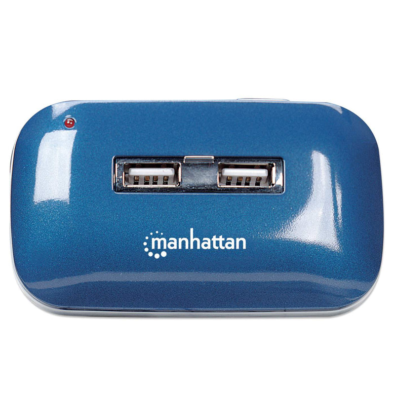 Hub Manhattan Usb V2.0 7 Puertos Azul Con Fuente 161039