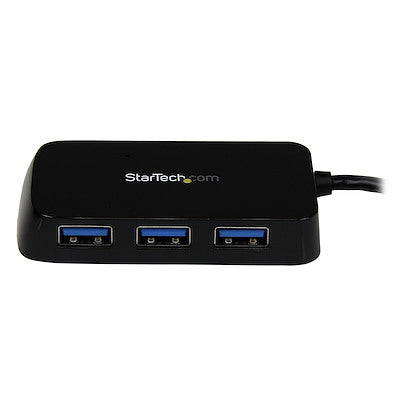 Hub Usb 3.0 De 4 Puertos - Adaptador Concentrador Hub Usb 3.0 Super Speed 4 Puertos Salidas Portatil Para Laptop Computadora - Negro - Startech.Com Modelo St4300minu3b