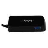 Hub Usb 3.0 De 4 Puertos - Adaptador Concentrador Hub Usb 3.0 Super Speed 4 Puertos Salidas Portatil Para Laptop Computadora - Negro - Startech.Com Modelo St4300minu3b