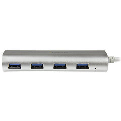 Hub Usb 3.0 De 4 Puertos - Concentrador Portatil Usb 3.0 De 4 Puertos - Hub De Aluminio Con Cable Incorporado - Startech.Com Modelo St43004ua