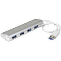 Hub Usb 3.0 De 4 Puertos - Concentrador Portatil Usb 3.0 De 4 Puertos - Hub De Aluminio Con Cable Incorporado - Startech.Com Modelo St43004ua