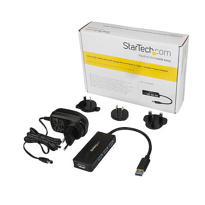 Hub Usb 3.0 De 4 Puertos - Concentrador Portátil Usb 3.0 Superspeed De 4 Puertos De 5gbps Con Carga Rapida - Hub Usb 3.1 Gen 1 Tipo A - Negro - Startech.Com Modelo St4300mini