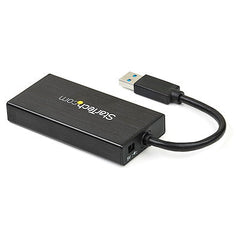 Hub Usb 3.0 De Aluminio Con Cable - Concentrador De 3 Puertos Usb Con Adaptador De Red Ethernet Gigabit Externo - Startech.Com Modelo St3300gu3b
