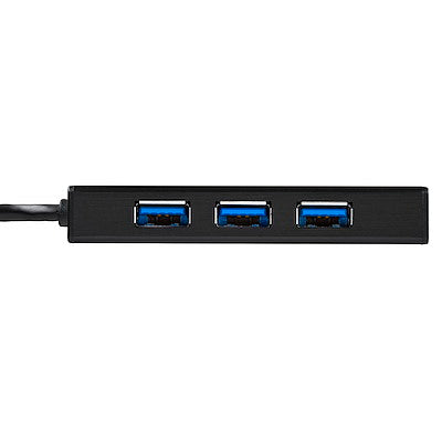 Hub Usb 3.0 De Aluminio Con Cable - Concentrador De 3 Puertos Usb Con Adaptador De Red Ethernet Gigabit Externo - Startech.Com Modelo St3300gu3b