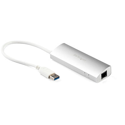 Hub usb 3.0 de 3 puertos - concentrador de 3 puertos usb 3.0 con adaptador de red ethernet gigabit - hub portatil de aluminio - startech.com mod. St3300g3ua