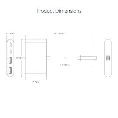 Hub usb-c de 4 puertos - concentrador con entrega de alimentacion de 100w de paso - usb tipo c - 2x usb-a  2x usb-c - startech.com mod. 5g2a2cpdb-usb-c-hub