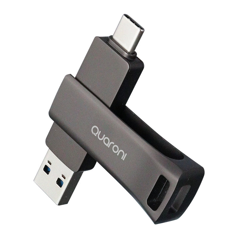 Memoria USB Quaroni 32 GB. Puerto dual USB A y USB C, OTG, cuerpo metálico