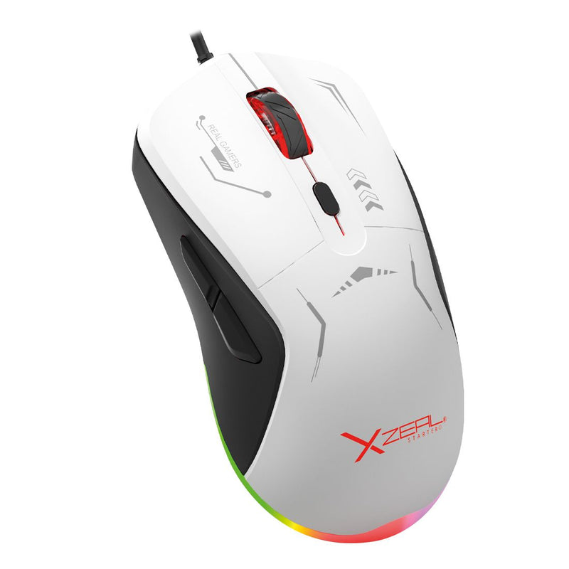 Mouse Gamer Xzeal Xst-401 7200 Dpi Rgb Usb Blanco Negro (Xsamga2Wb)