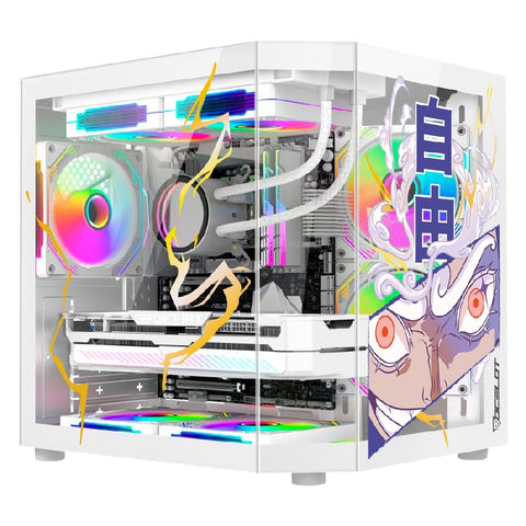 Gabinete Ocelot Gaming White Storm 5, Panel Lateral Y Frontal De Cristal Templado, Incluye 3 Ventiladores, Enfriamiento Liquido Hasta 240Mm, Gpu Hasta 320Mm, Color Blanco