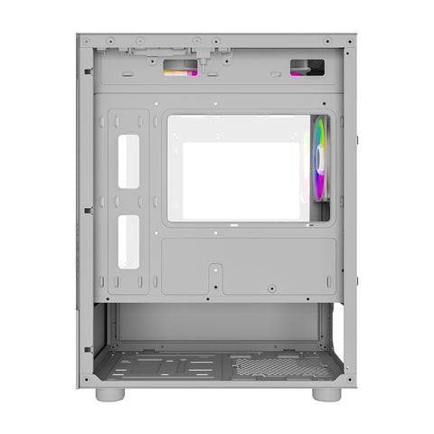 Gabinete Ocelot Gaming Glass Ew7, Mini Tower, Panel Lateral Y Frontal De Cristal Templado, Incluye 3 Ventiladores, Enfriamiento Liquido Hasta 240Mm, Gpu Hasta 315Mm, Color Blanco