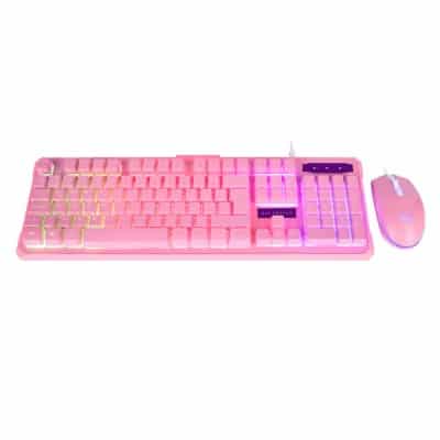 Kit 2 En 1 Gamer Balam Rush Teclado Y Mouse Rosa Squad Ktm330 Br-932769