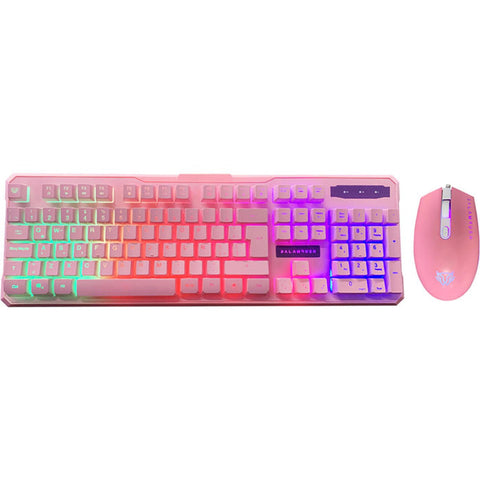 Kit 2 En 1 Gamer Balam Rush Teclado Y Mouse Rosa Squad Ktm330 Br-932769
