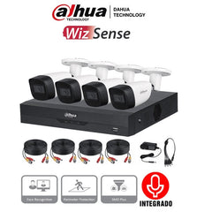 Kit Dahua 4 Can 5 Mp(Dh-Kit, Xvr5104hs-4kl-I3, 4-Hfw1500cmn-A-0280b-S2)