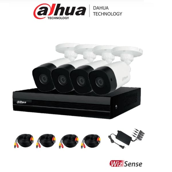 Kit Dahua 8 Ch 2 Mp, Con 4 Camaras 2mp(Dh-Kit/Xvr1b08-I/4-B1a21n-0360b)