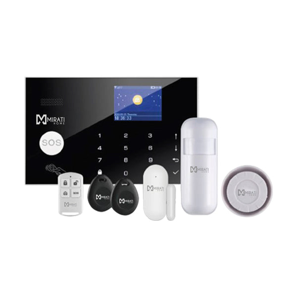 Kit De Alarma Ma-05 Mirati Home. Panel Táctil Con Pantalla A Color, Conectividad 4G Y 3G, Incluye Sirena, Sensor De Movimiento, Sensor Magnético (Ma-01), 1 Control, 2 Tag Rfid, Blanco