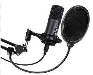 Kit De Microfono De Condensador Profesional Brobotix, Control De Volumen, Usb, Incluye Soporte De Brazo Ajustable De Suspension, Tripie Y Aro De Luz