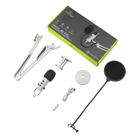 Kit Microfono Condensador Usb Yeyian Ysa-Uchq-02 Agile Nl Blanco