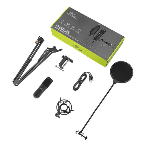 Kit Microfono Usb Yeyian Ysa-Ucmq-01 Agile Streaming Negro