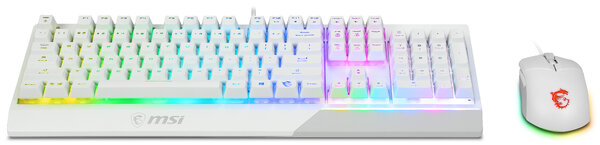 Kit Msi Vigor Gk30 Combo White Us Teclado+Mouse Rgb Mecanico