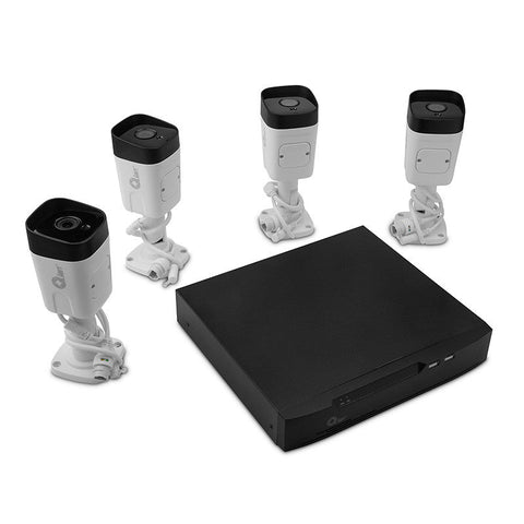 Kit Nvr Qian 8 Canales, 4Cam 5Mp Ip Poe Bullet, 1Tb, Vga, Hdmi, Ethernet