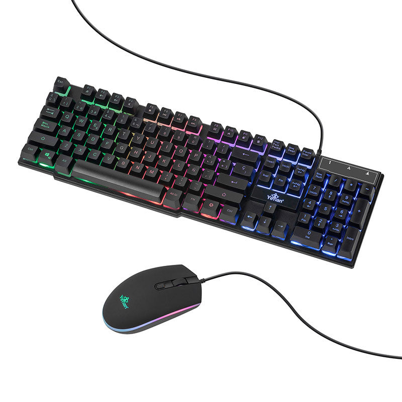 Kit Phoenix Yeyian Ykp-20705 Mouse Y Teclado Gamer Led Alambrico