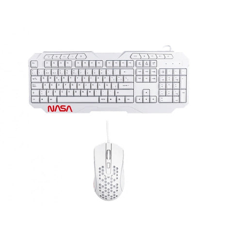 Kit Teclado Y Mouse Alambrico Nasa By Techzone Ns-Gc01 Led Rgb Blanco