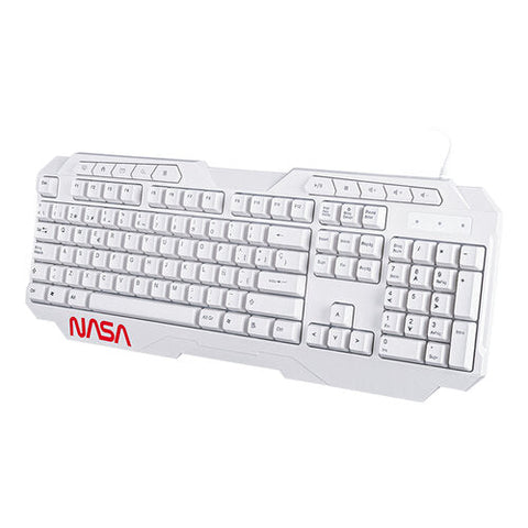 Kit Teclado Y Mouse Alambrico Nasa By Techzone Ns-Gc01 Led Rgb Blanco