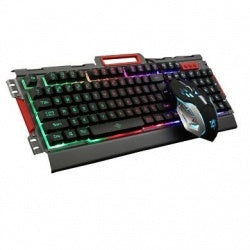 Kit Teclado Y Mouse Brobotix Gamer, Alambrico Usb, Rgb,  Humo