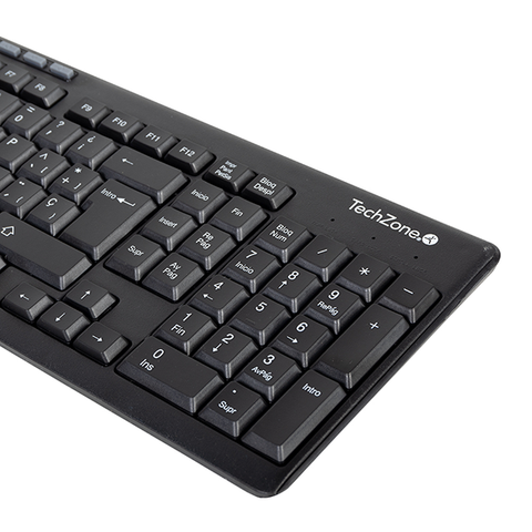 Kit Teclado Y Mouse Techzone Tz16comb01-Ina Inalambrico Usb 2.4ghz Negro