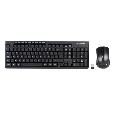 Kit Teclado Y Mouse Techzone Tz16comb01-Ina Inalambrico Usb 2.4ghz Negro