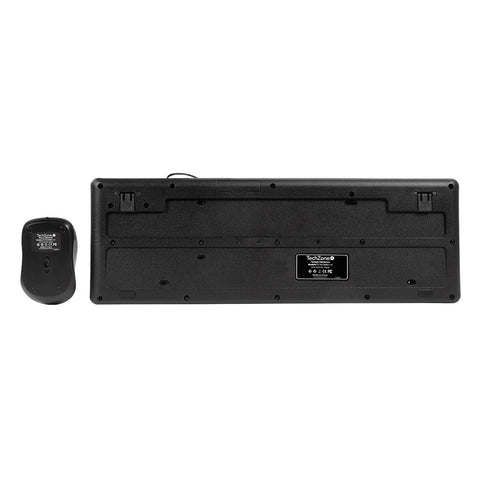Kit Teclado Y Mouse Techzone Tz19comb01-La Alambrico Usb Ergonomico Negro
