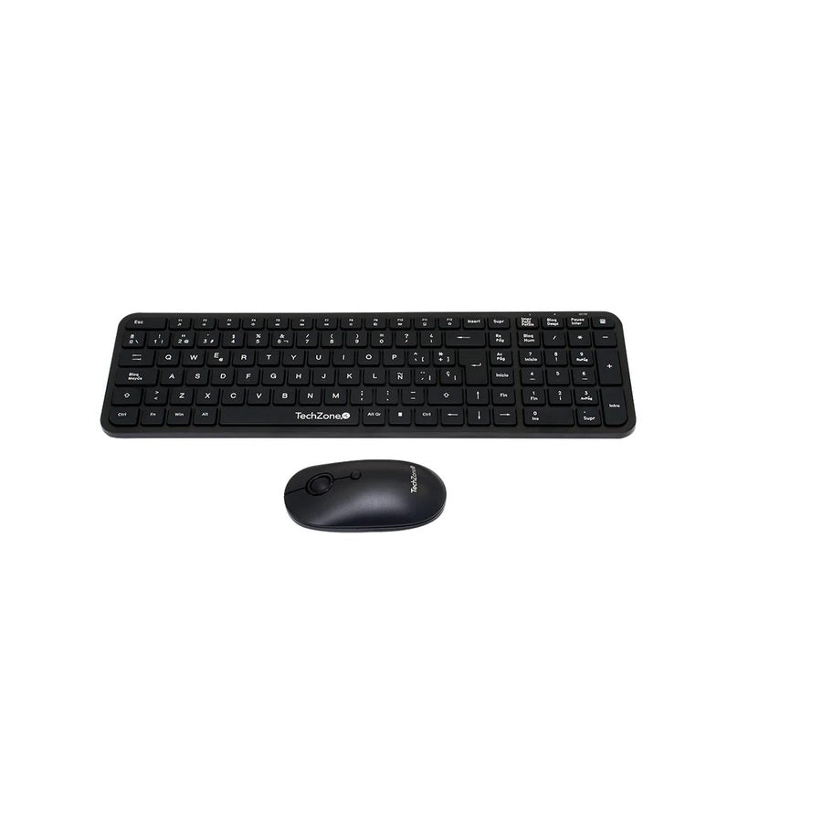 Kit Teclado Y Mouse Techzone Tzcombina05 Nano Usb Inalambrico Chocolate
