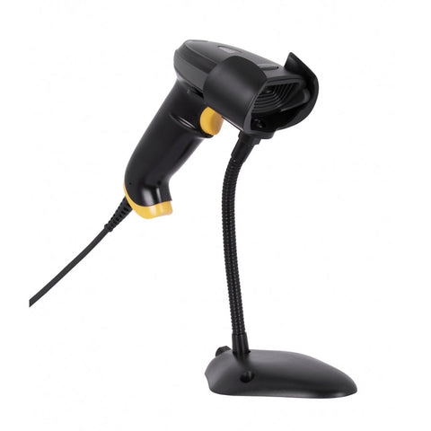 Lector Codigo De Barras Techzone Tzbesc3, Negro, Led Bidireccional, Usb, 1d, Alcance 27 Cm, 100 Lecturas Por Segundo, Base Ajustable Y Removible