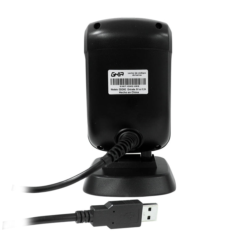 Lector de codigos de barra ghia omnidireccional 2d, usb. Compatible con qr