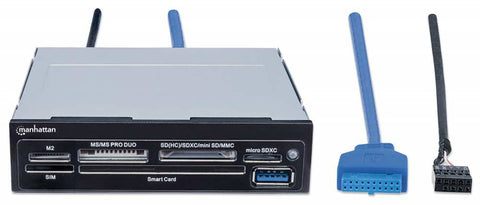 Lector De Tarjetas Manhattan Bahia Interna 3.5 Usb 3.0, 34 En 1 10197