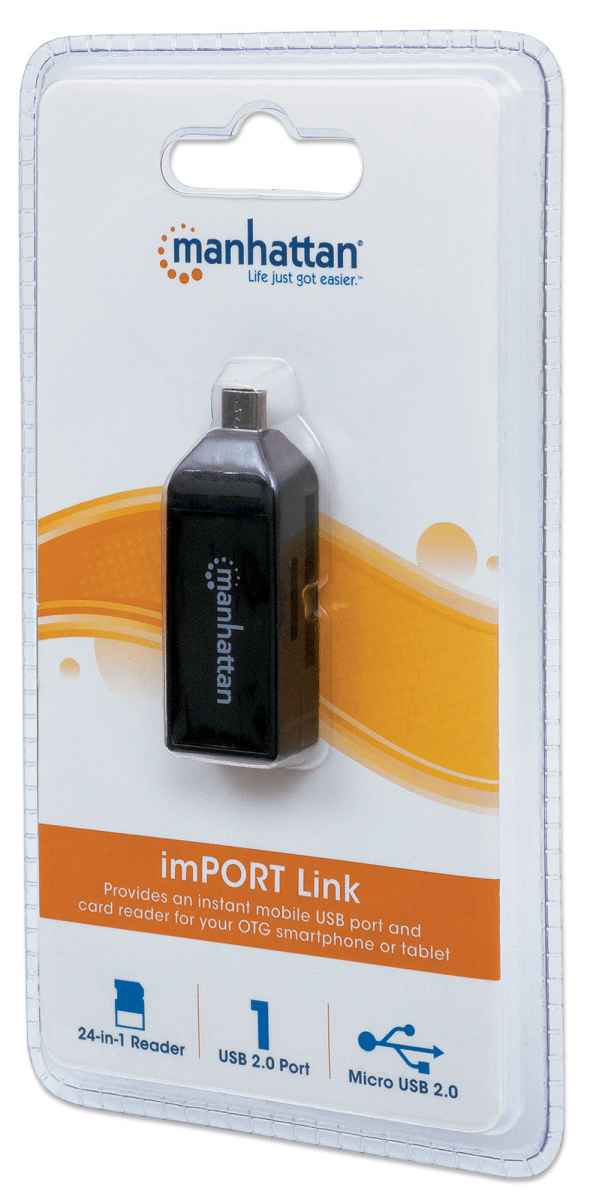 Lector De Tarjetas Otg Manhattan 24 En 1+Usb Smartphone Tablet 406222