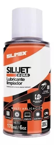 Limpiador Silimex Lubricante Dioelectrico Silijet-E-Plus Naranja, 170Ml